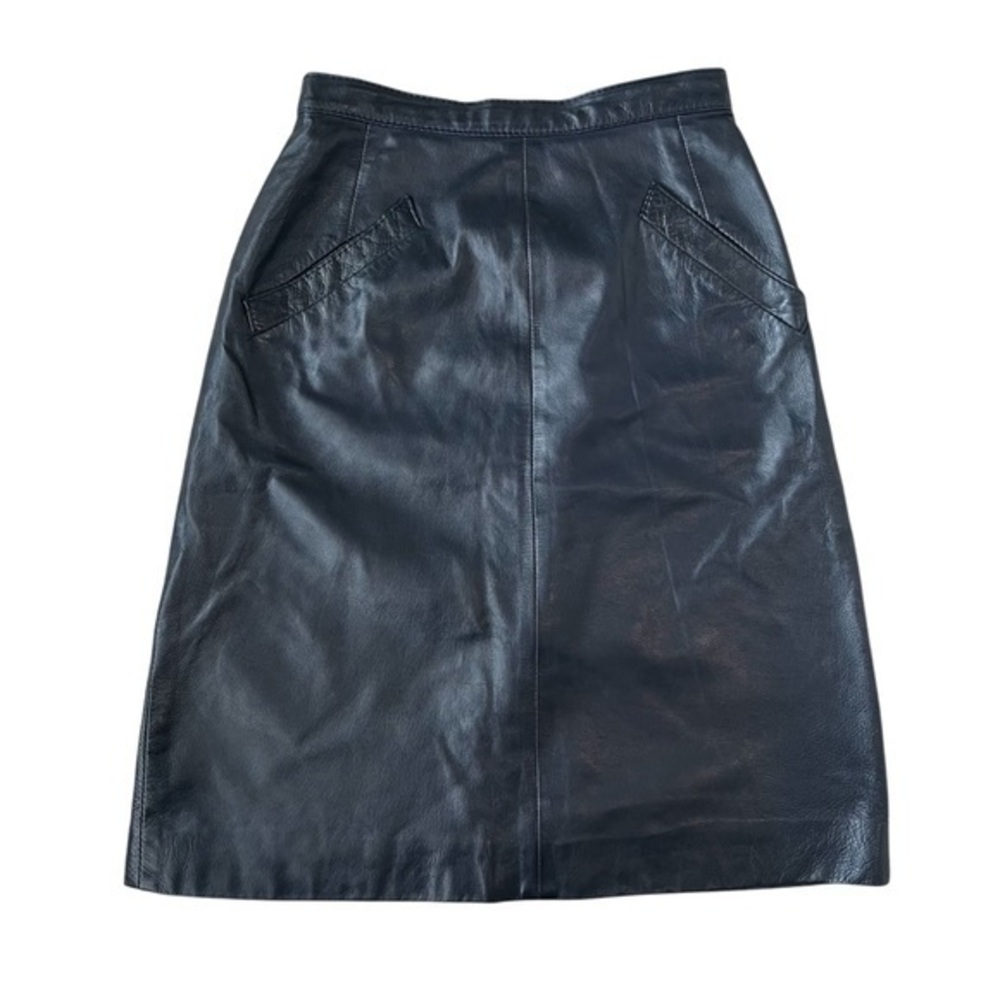 RELY Paris Vintage Black Leather Skirt Size 0